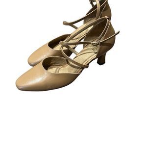 Bloch ballroom dance heels tan nude Simona criss cross strappy 11